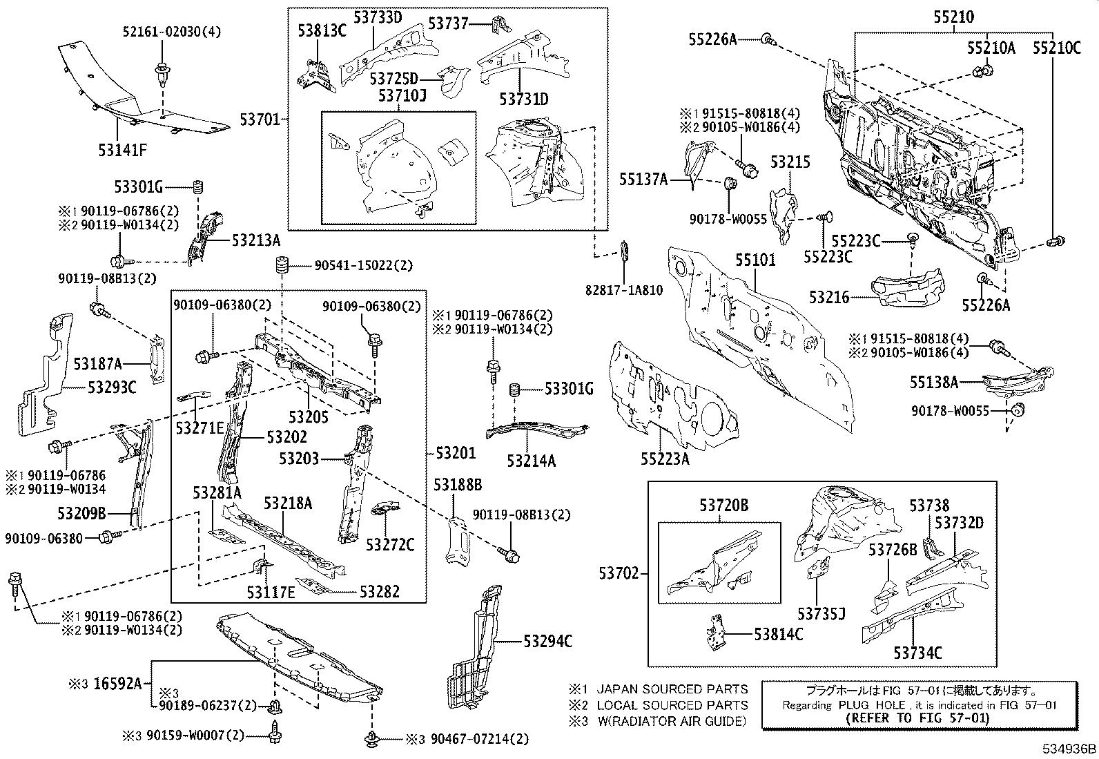 53702-02220 APRON SUB-ASSY, FRONT FENDER, LH product image