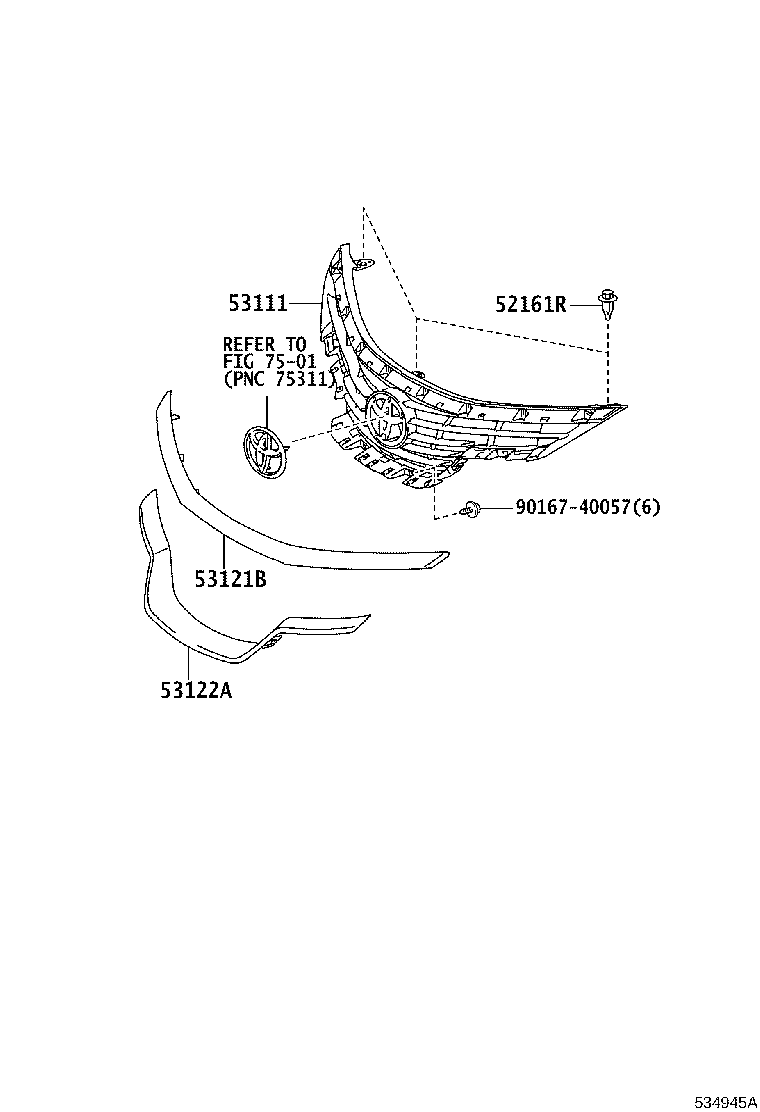 53111-YP020 GRILLE, RADIATOR product image