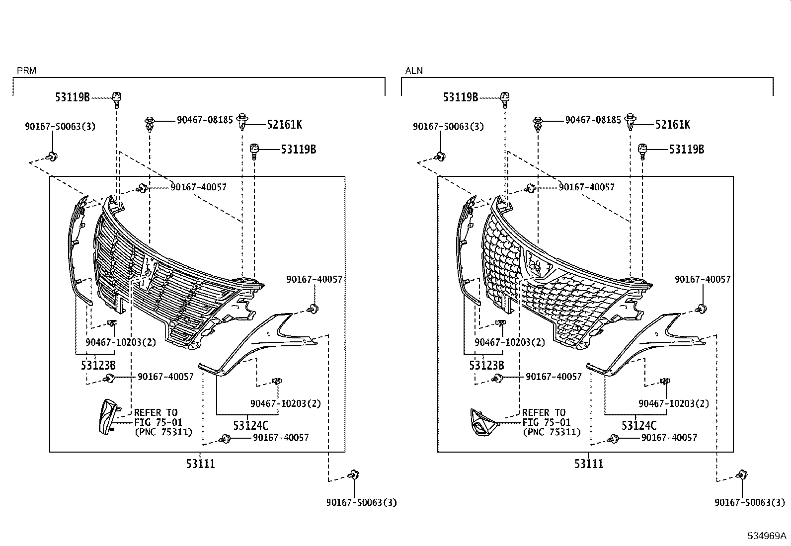 53101-20770 GRILLE, RADIATOR product image