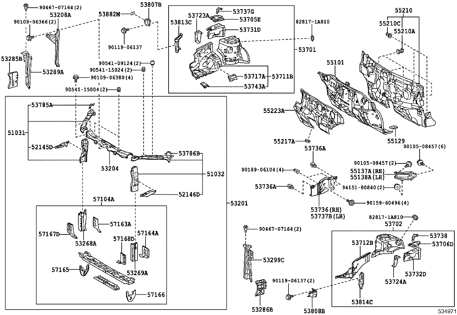 53701-20840 APRON SUB-ASSY, FRONT FENDER, RH product image