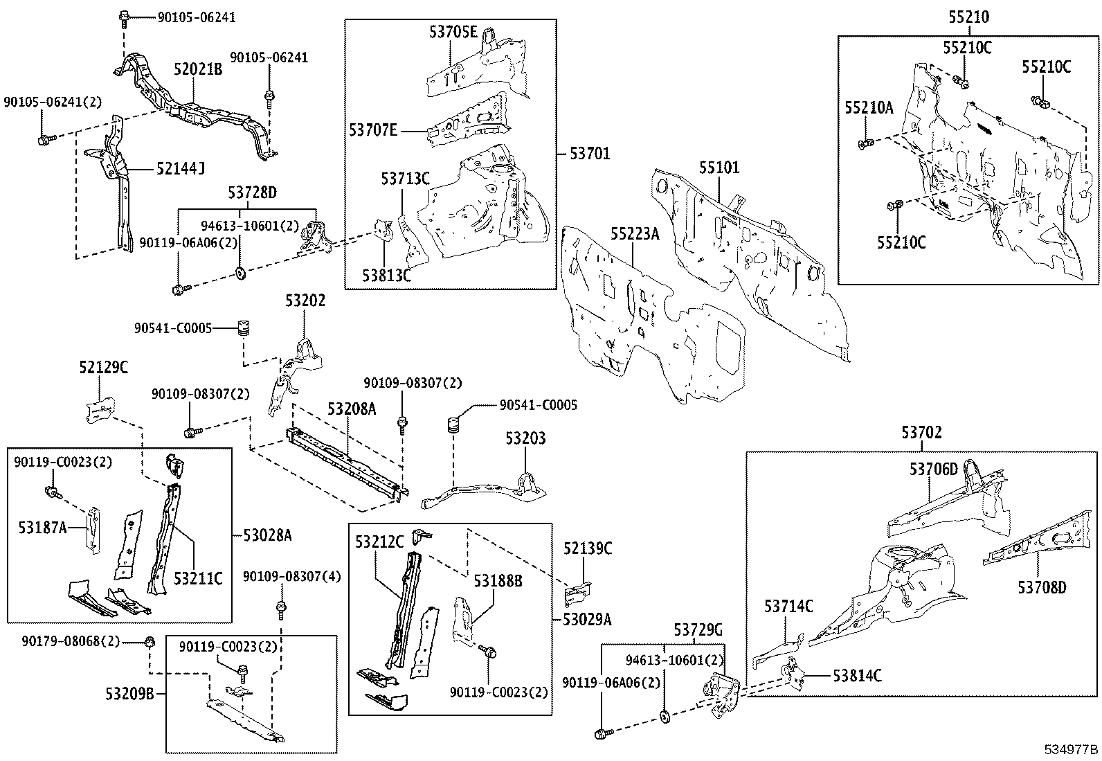 53701-0R050 APRON SUB-ASSY, FRONT FENDER, RH product image