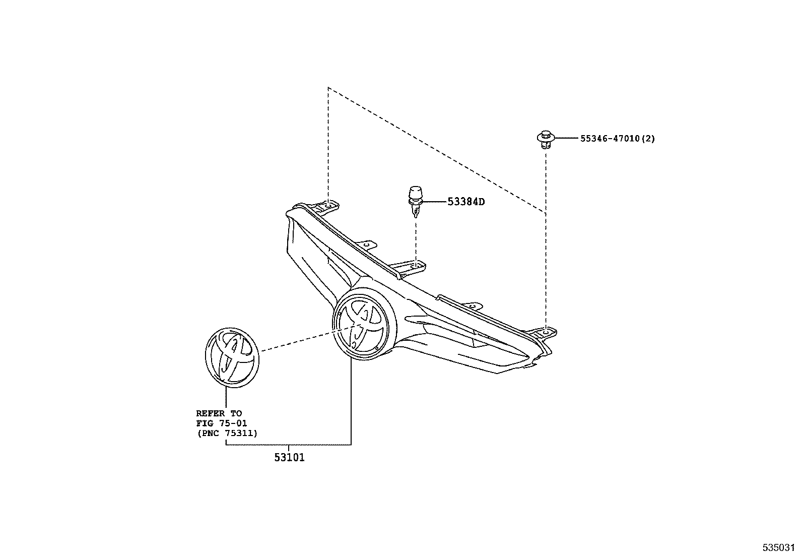 53101-YL020 GRILLE SUB-ASSY, RADIATOR product image