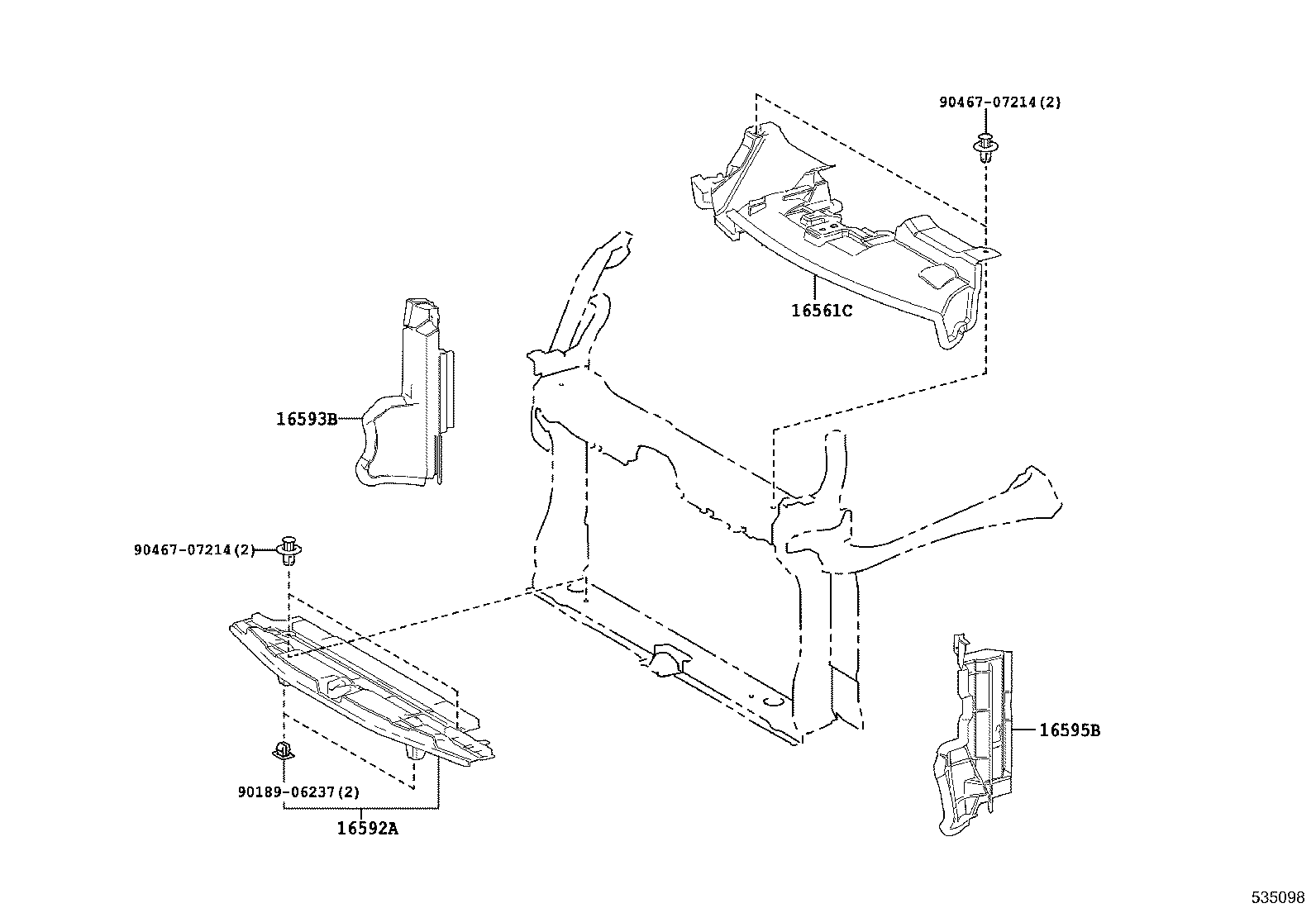16595-0T380 GUIDE, RADIATOR AIR, NO.1 LH product image