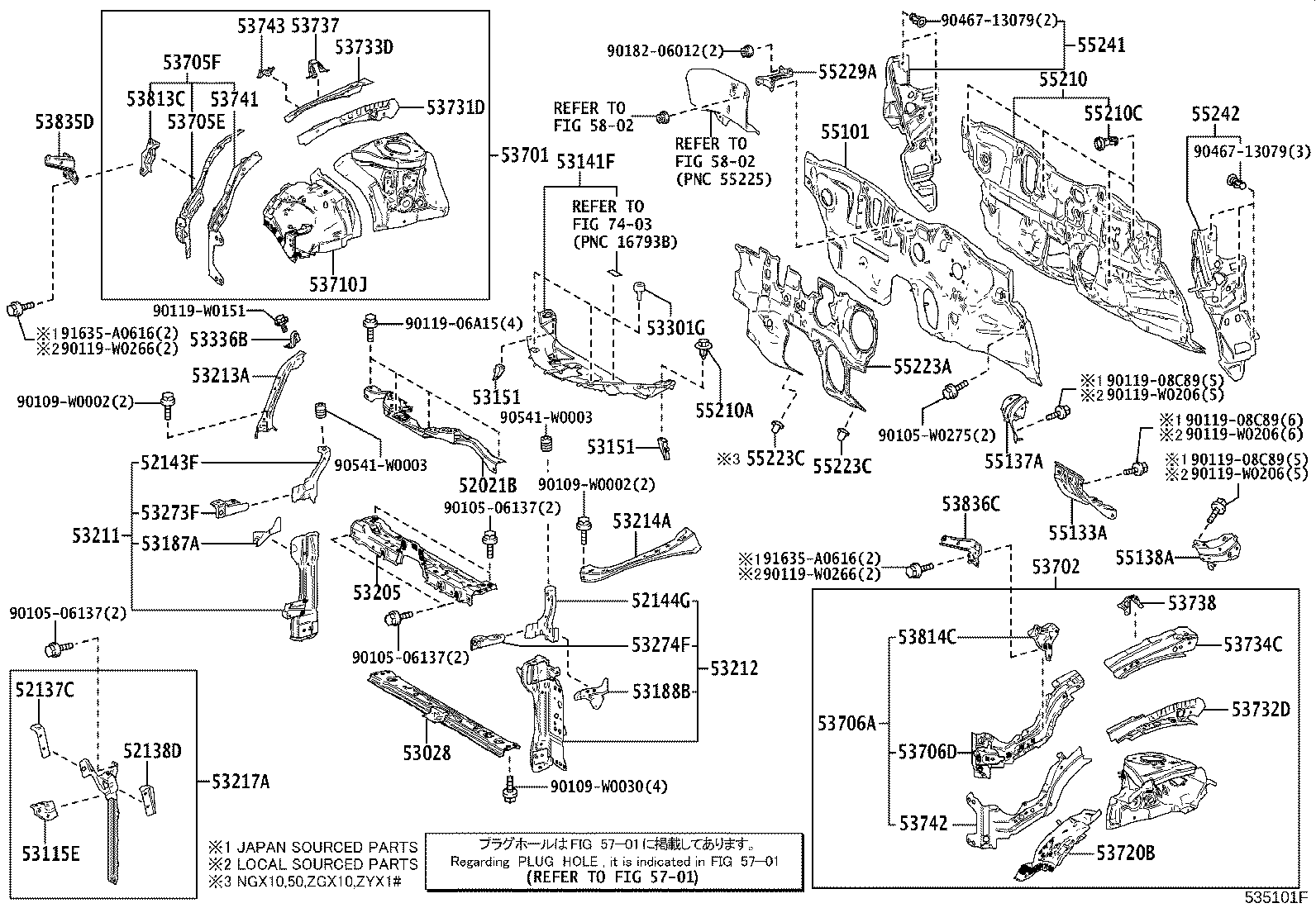 Toyota 53205-F4060 SUPPORT SUB-ASSY, RADIATOR, UPPER