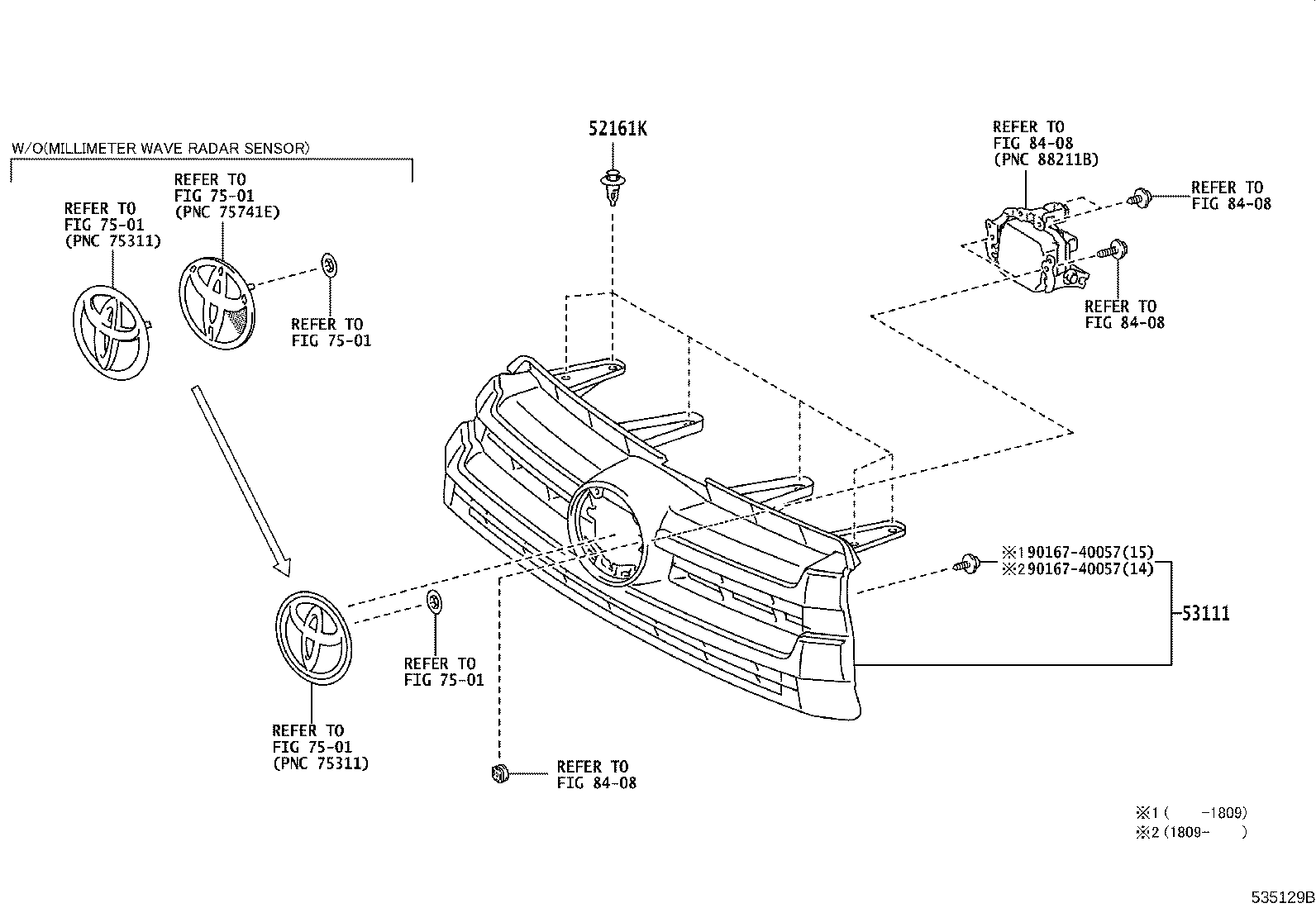 53121-0E080 MOULDING, RADIATOR GRILLE product image