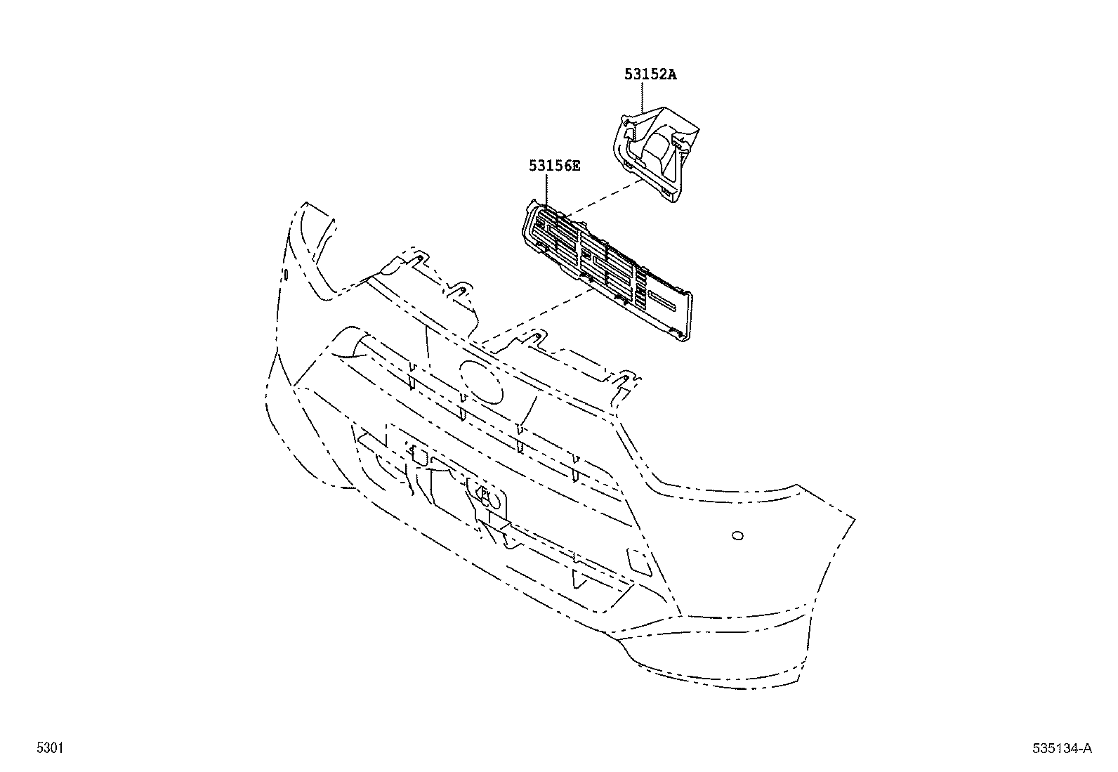 53152-B2120 GUIDE, RADIATOR GRILLE AIR product image