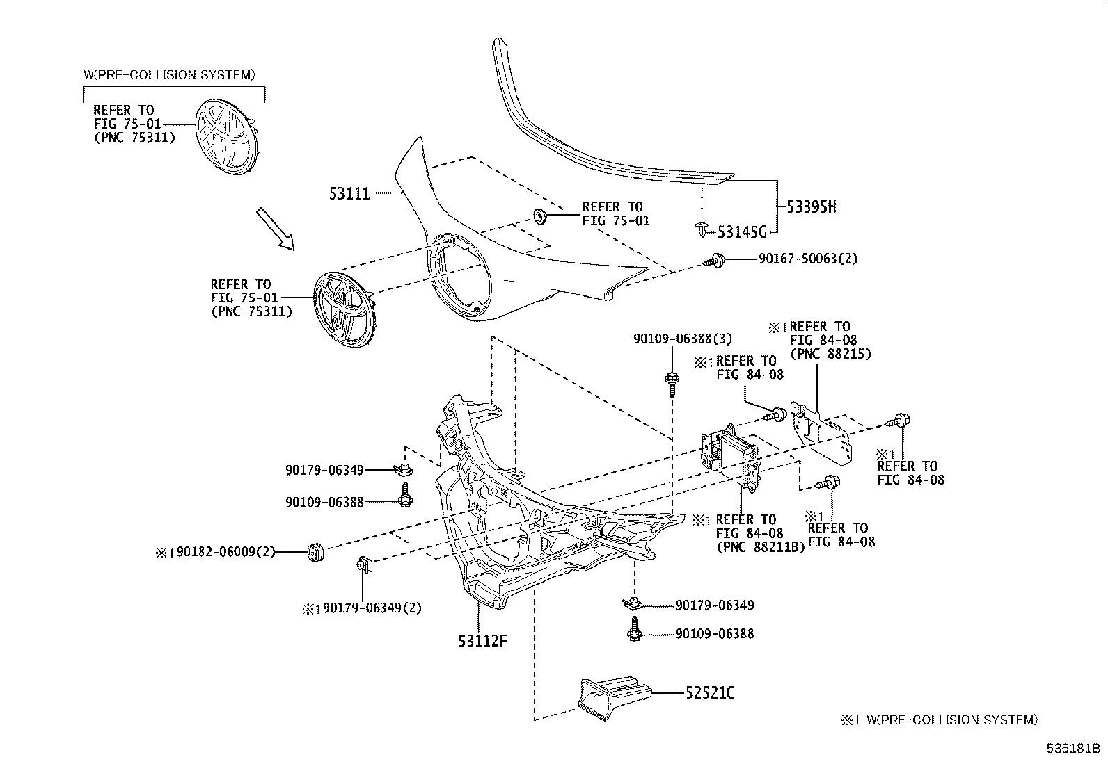 53111-10490 GRILLE, RADIATOR product image