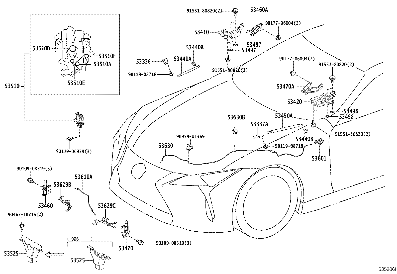 Toyota 82711-35470 CLAMP(FOR HOOD LOCK CONTROL CABLE)