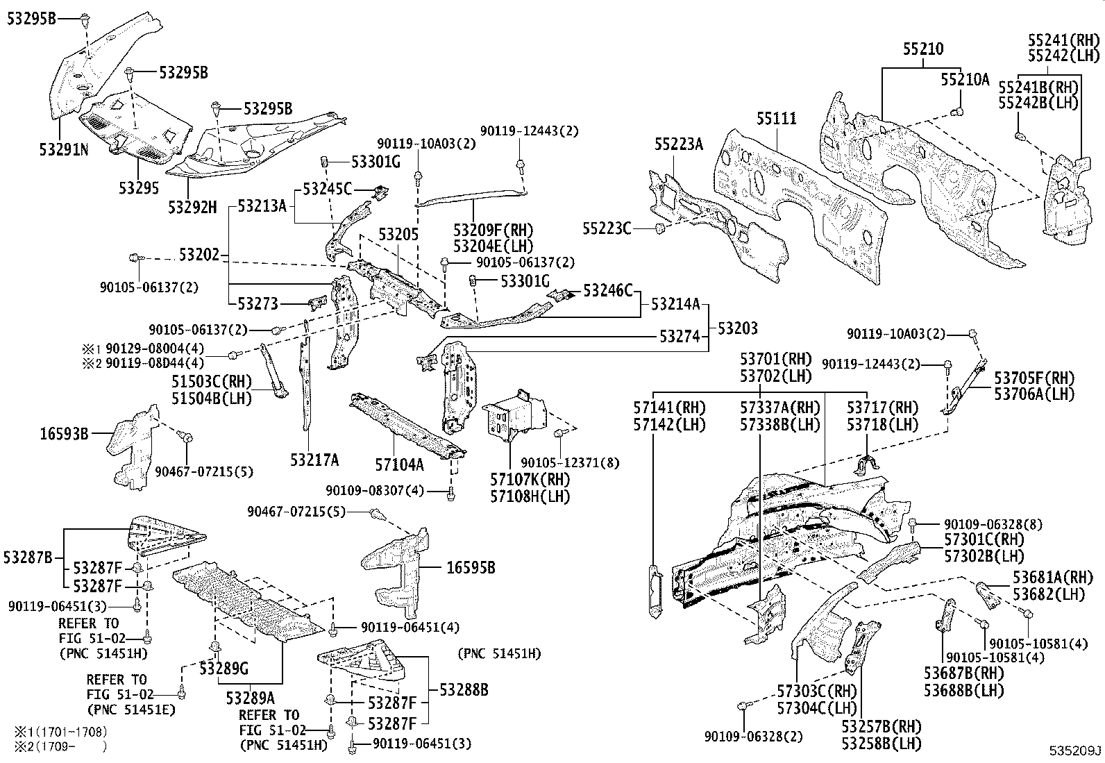 53205-11902 SUPPORT SUB-ASSY, RADIATOR, UPPER product image
