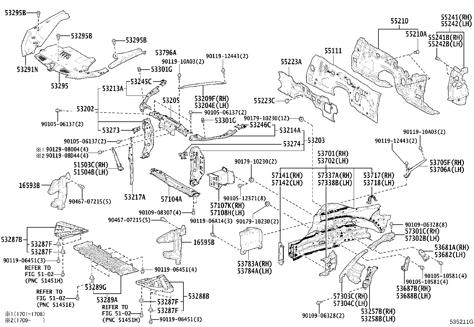 Toyota 53702-11010 APRON SUB-ASSY, FRONT FENDER, LH