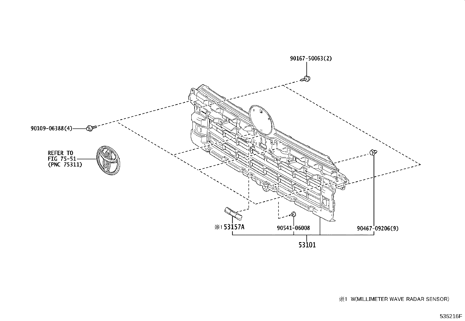 53157-36010 SEAL, RADIATOR GRILLE, NO.3 product image