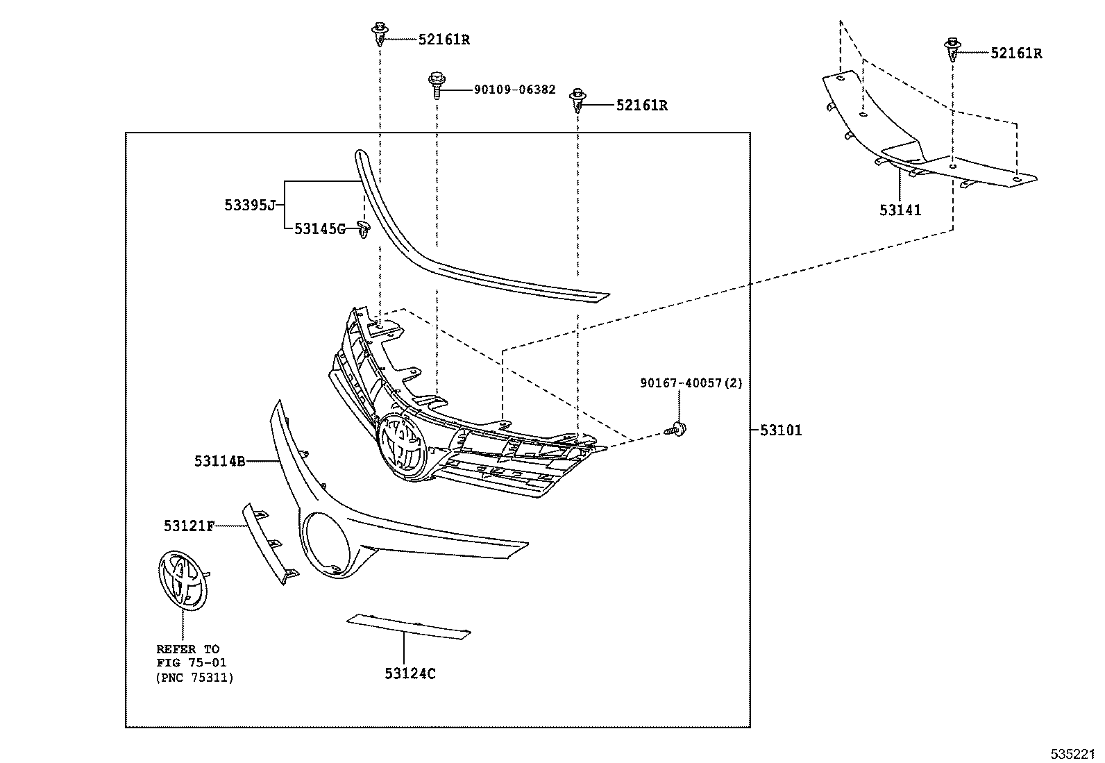 53141-02100 COVER, RADIATOR product image