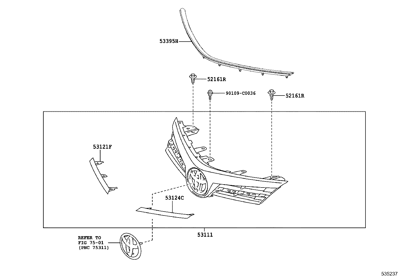 53100-02420 GRILLE, RADIATOR product image