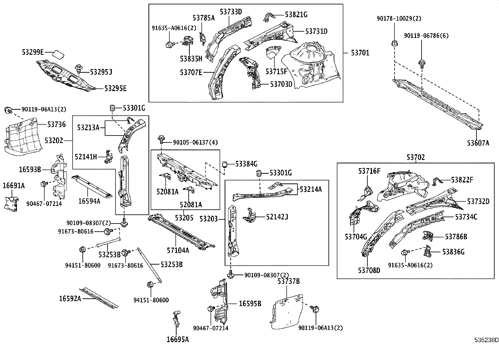 Toyota 16691-25010 PLATE, RADIATOR SIDE AIR GUIDE, FRONT RH