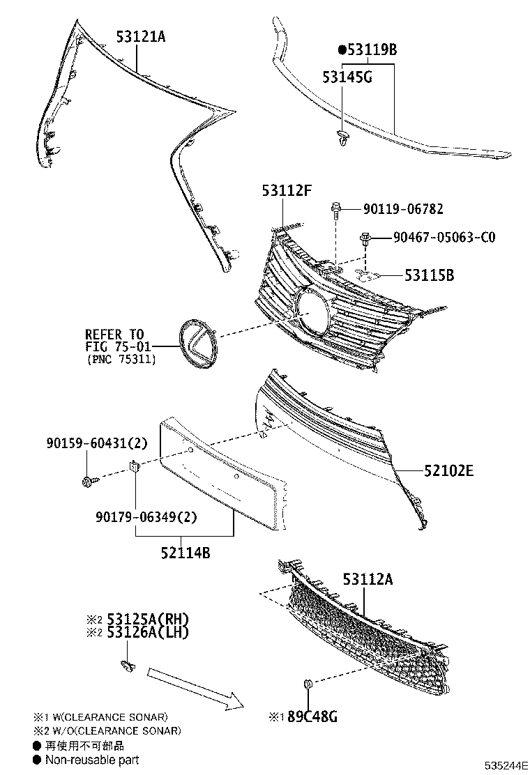 53113-53280 GRILLE, RADIATOR, LOWER product image