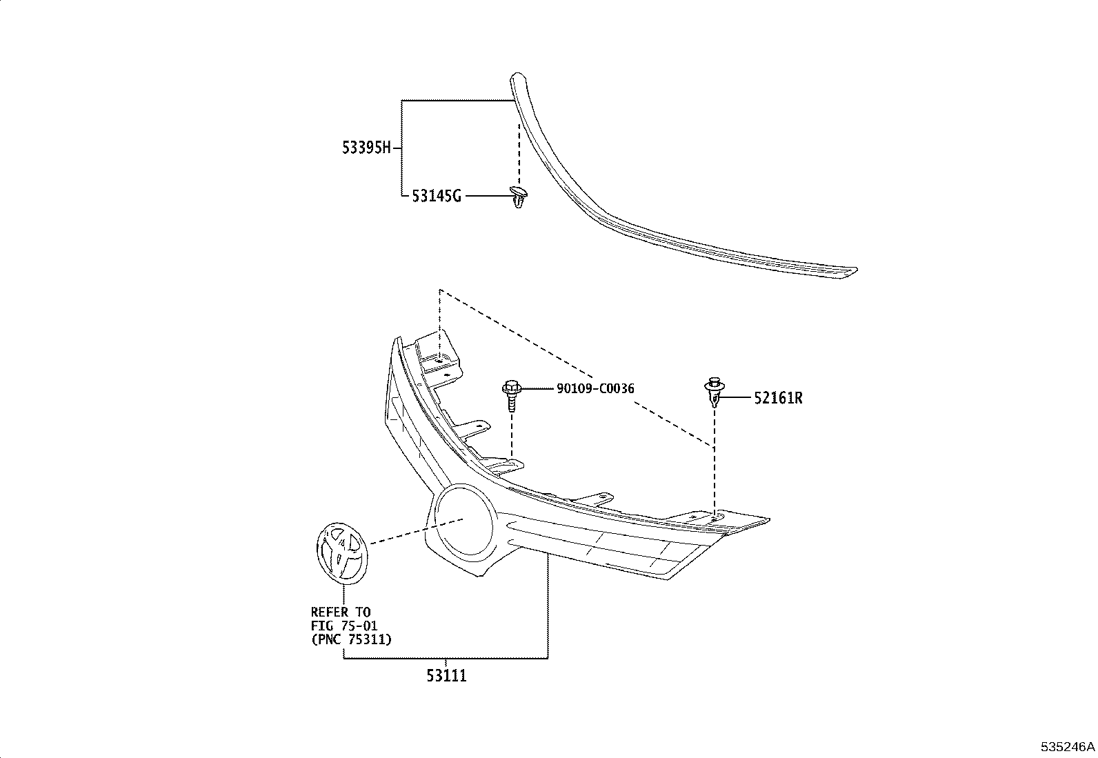 53100-02850 GRILLE, RADIATOR product image