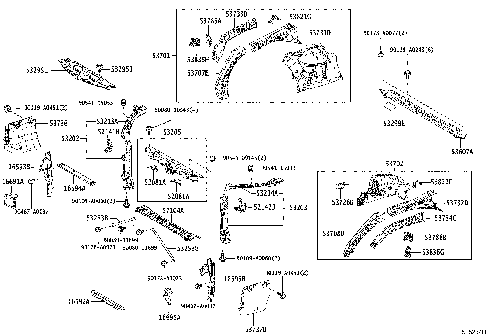 Toyota 16593-F0350 GUIDE, RADIATOR AIR, NO.1 RH