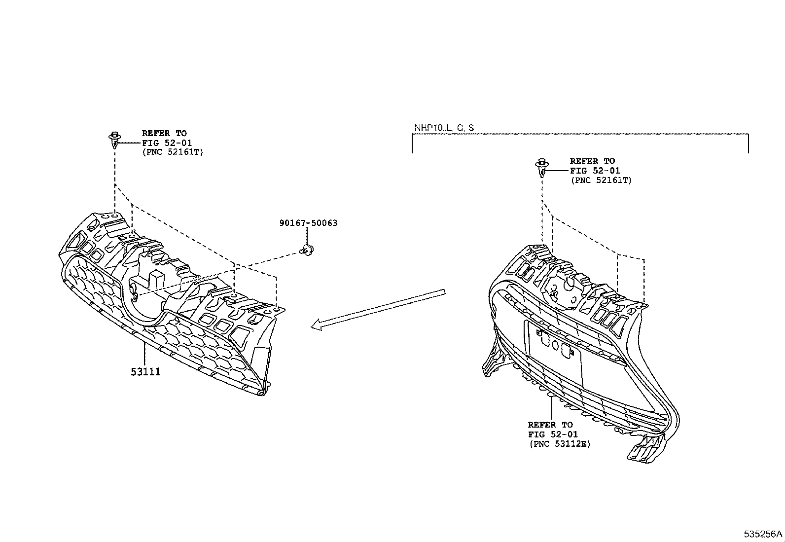 53111-52A30 GRILLE, RADIATOR product image