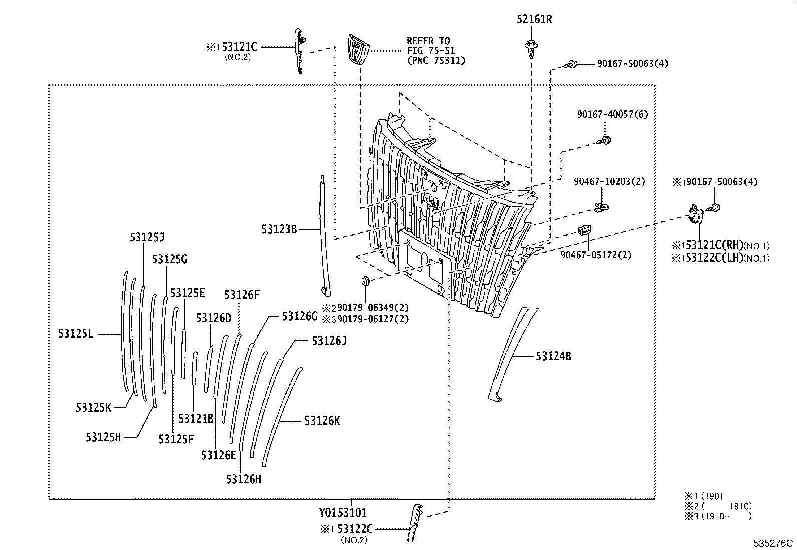 53111-28740 GRILLE, RADIATOR product image