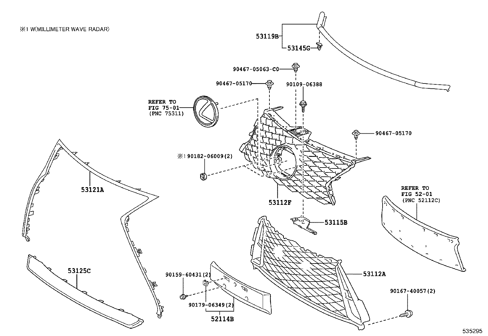 53113-53280 GRILLE, RADIATOR, LOWER product image