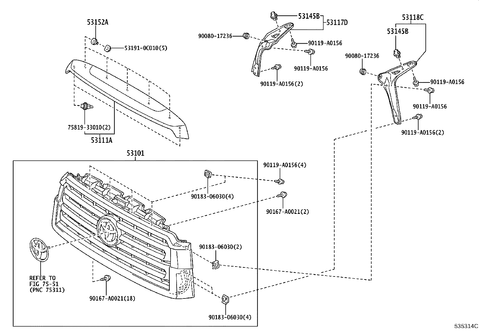 Thumbnail 2 for 53111-0C240-C0