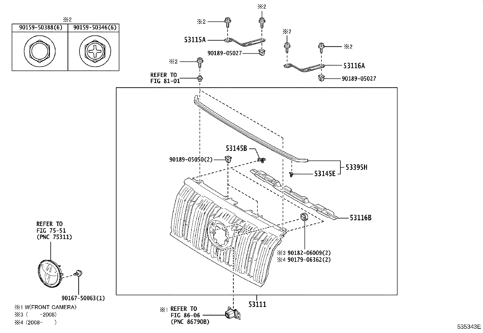 53101-60957 GRILLE, RADIATOR product image