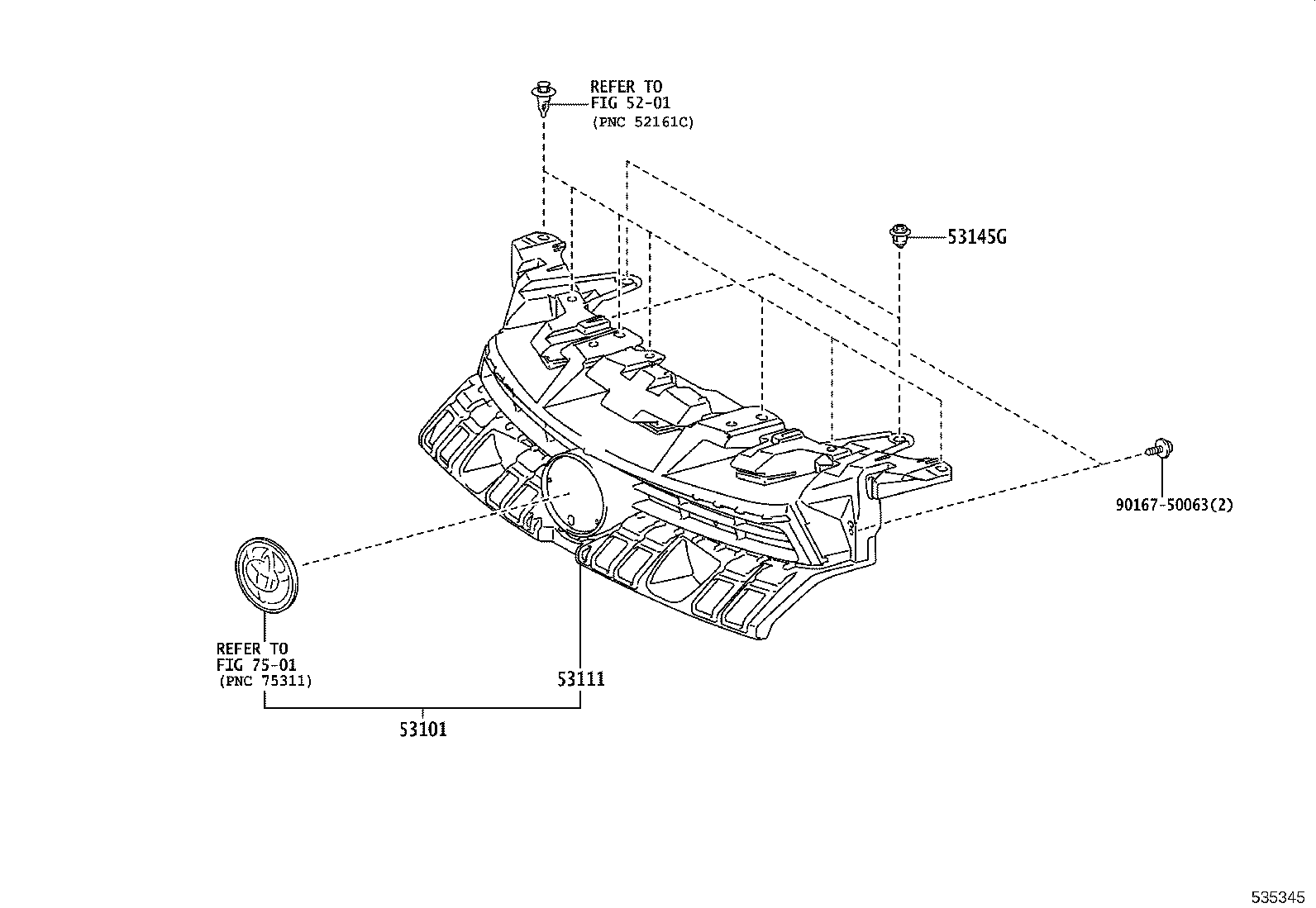 53111-52650 GRILLE, RADIATOR product image