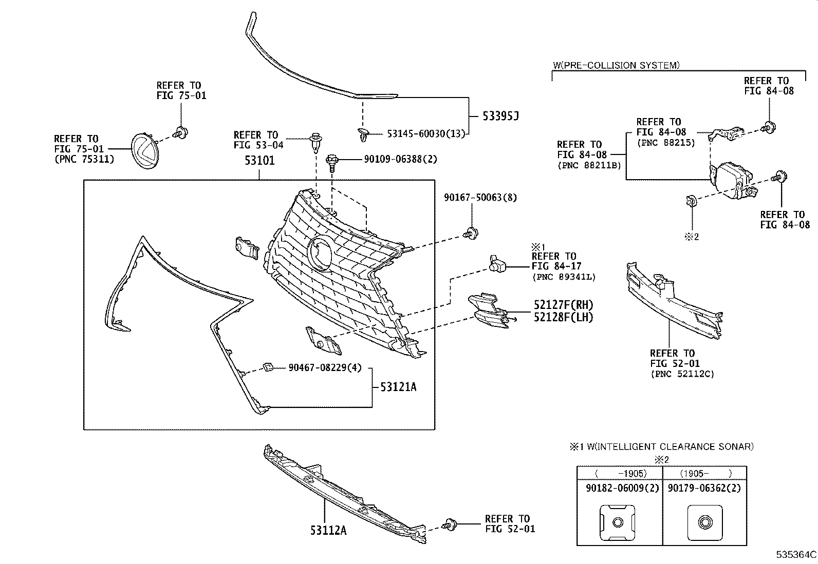Toyota 53101-78190 GRILLE SUB-ASSY, RADIATOR