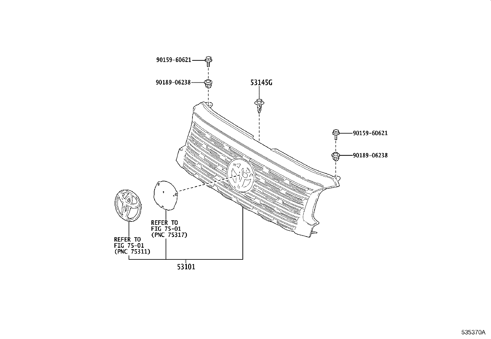 53101-15010 GRILLE SUB-ASSY, RADIATOR product image