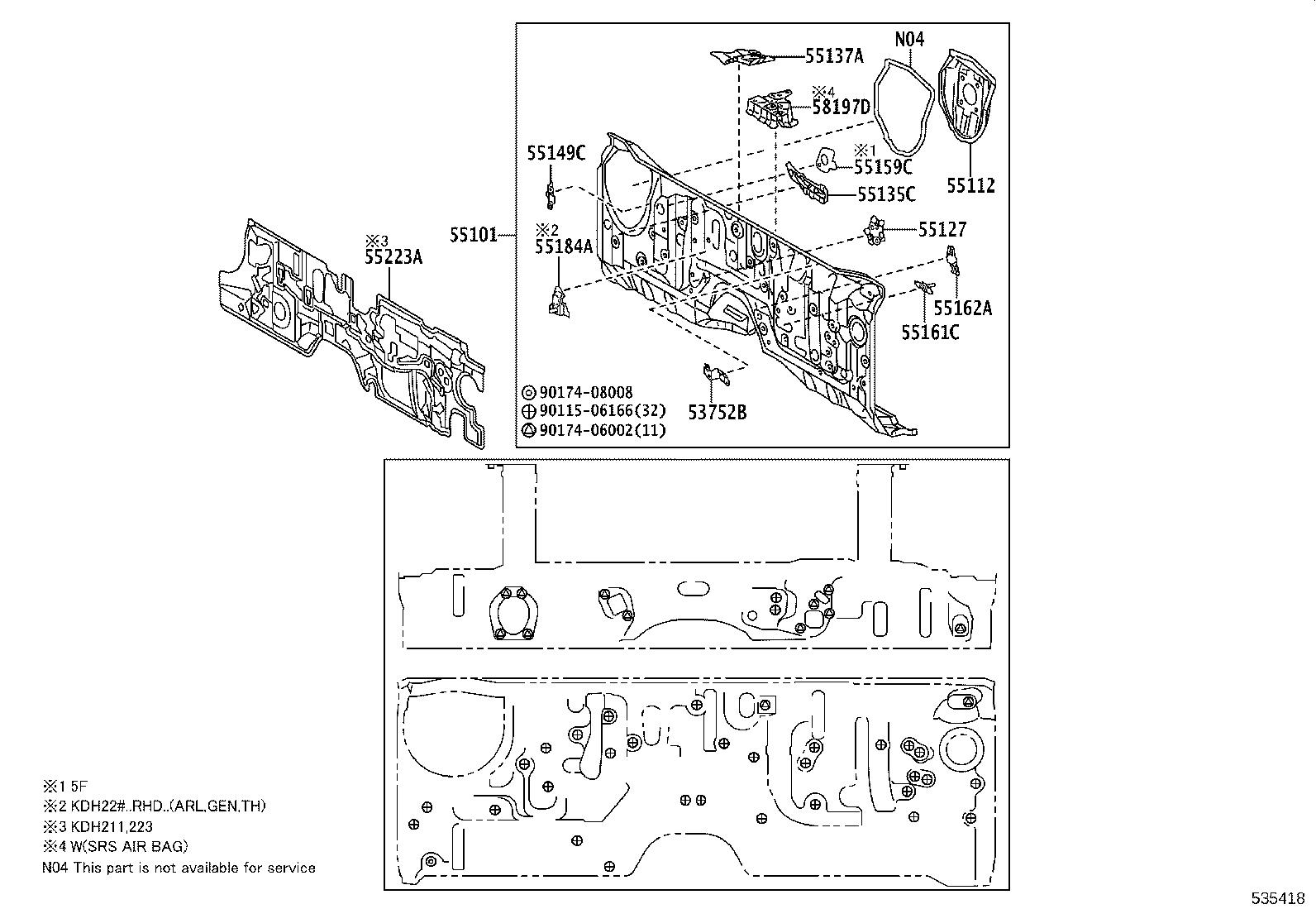 55015-26221 PANEL SUB-ASSY, DASH product image