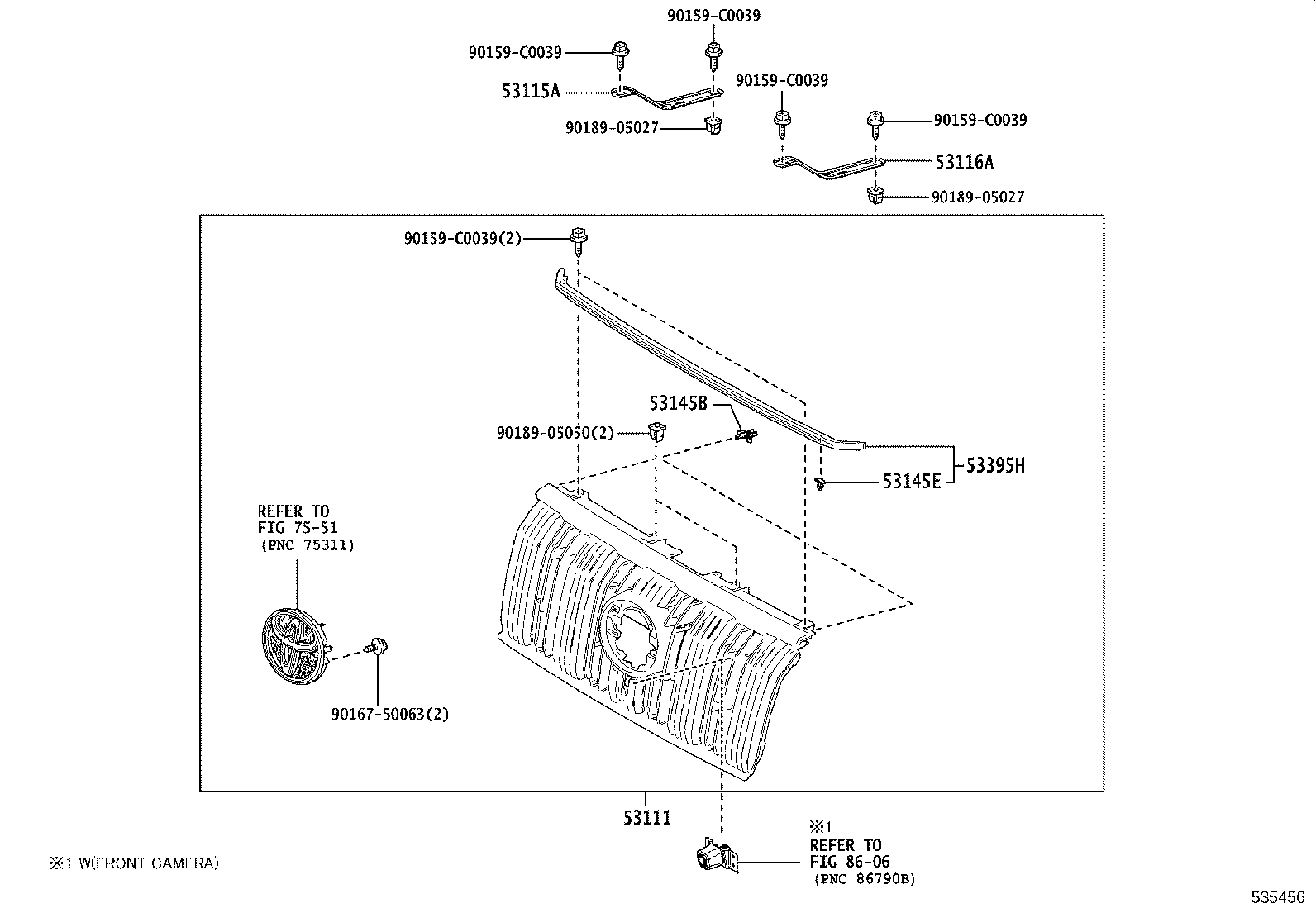 53101-0G060 GRILLE, RADIATOR product image