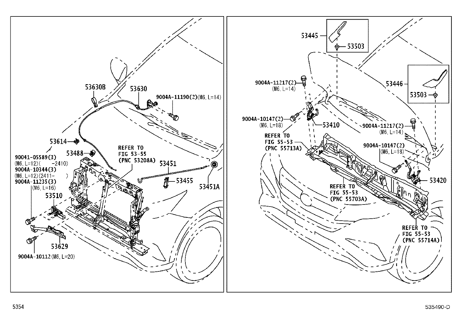 53446-BZ040 COVER, HOOD HINGE, LH product image