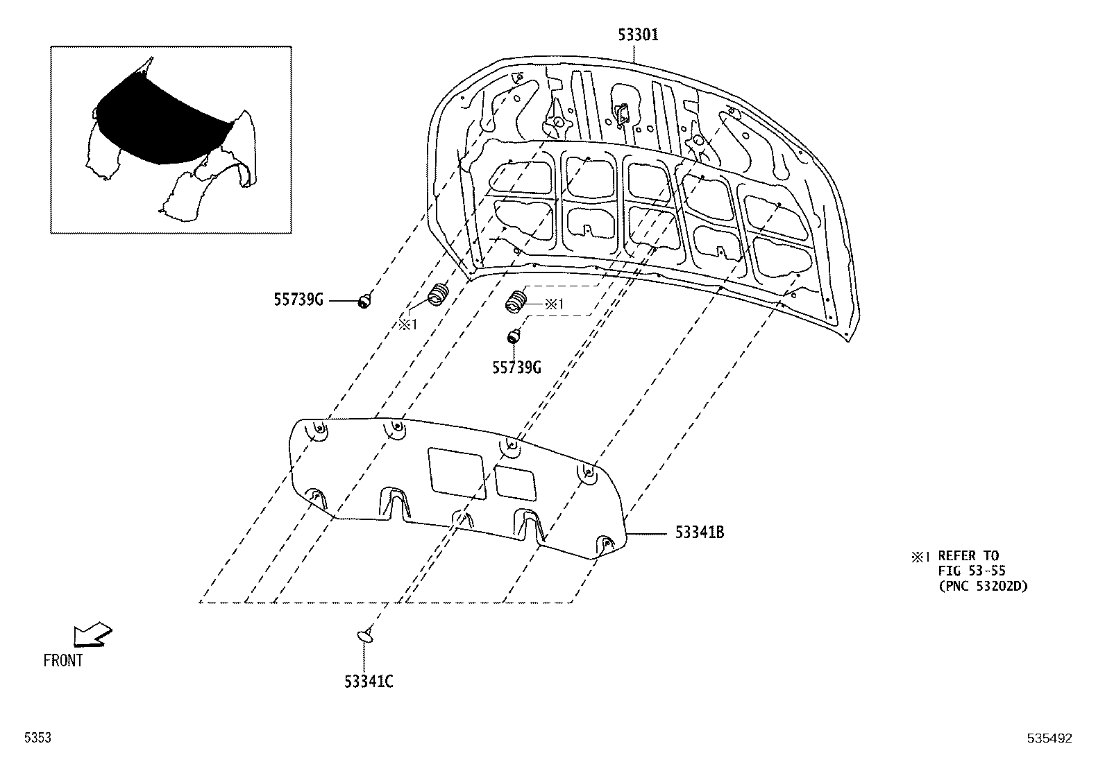 53806-BZ010 SHIELD SUB-ASSY, FRONT FENDER SPLASH, LH product image