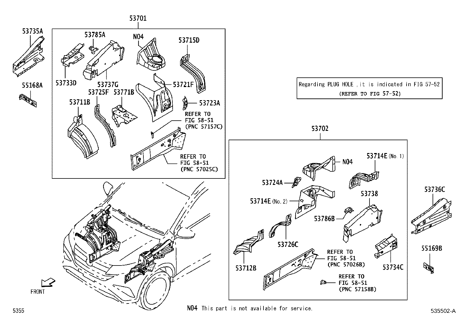 53701-BZB50 APRON SUB-ASSY, FRONT FENDER, RH product image