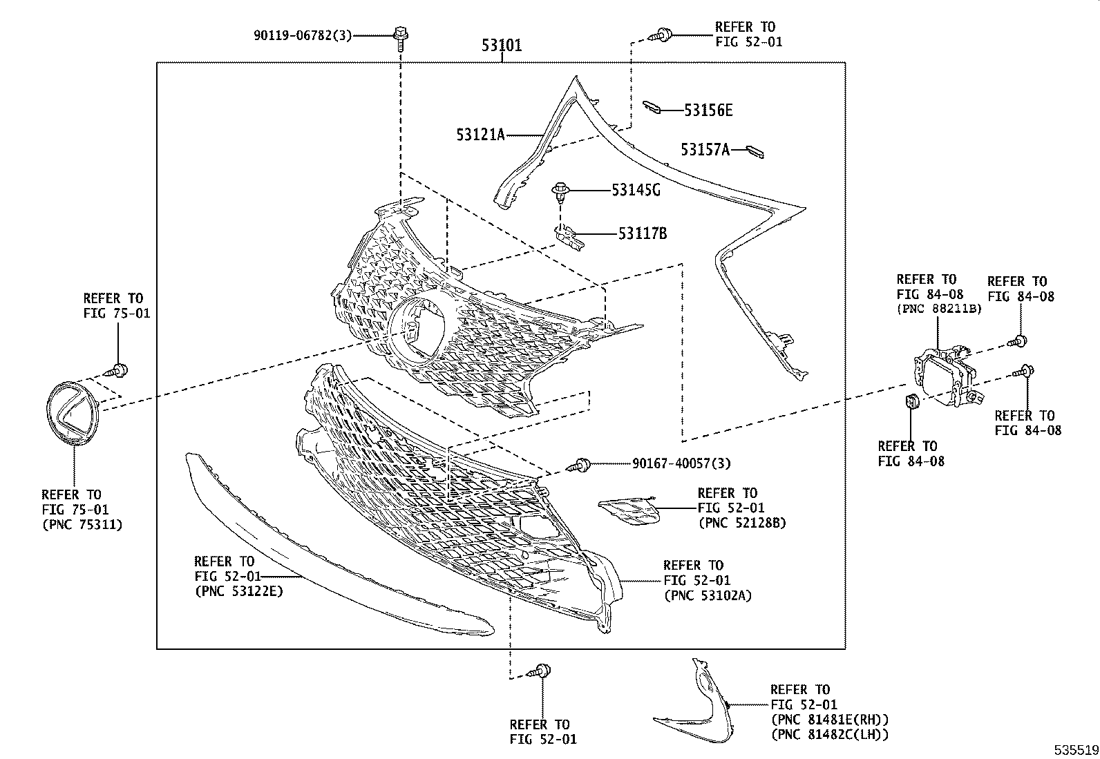 52147-24040 BRACKET, RADIATOR GRILLE, LOWER product image