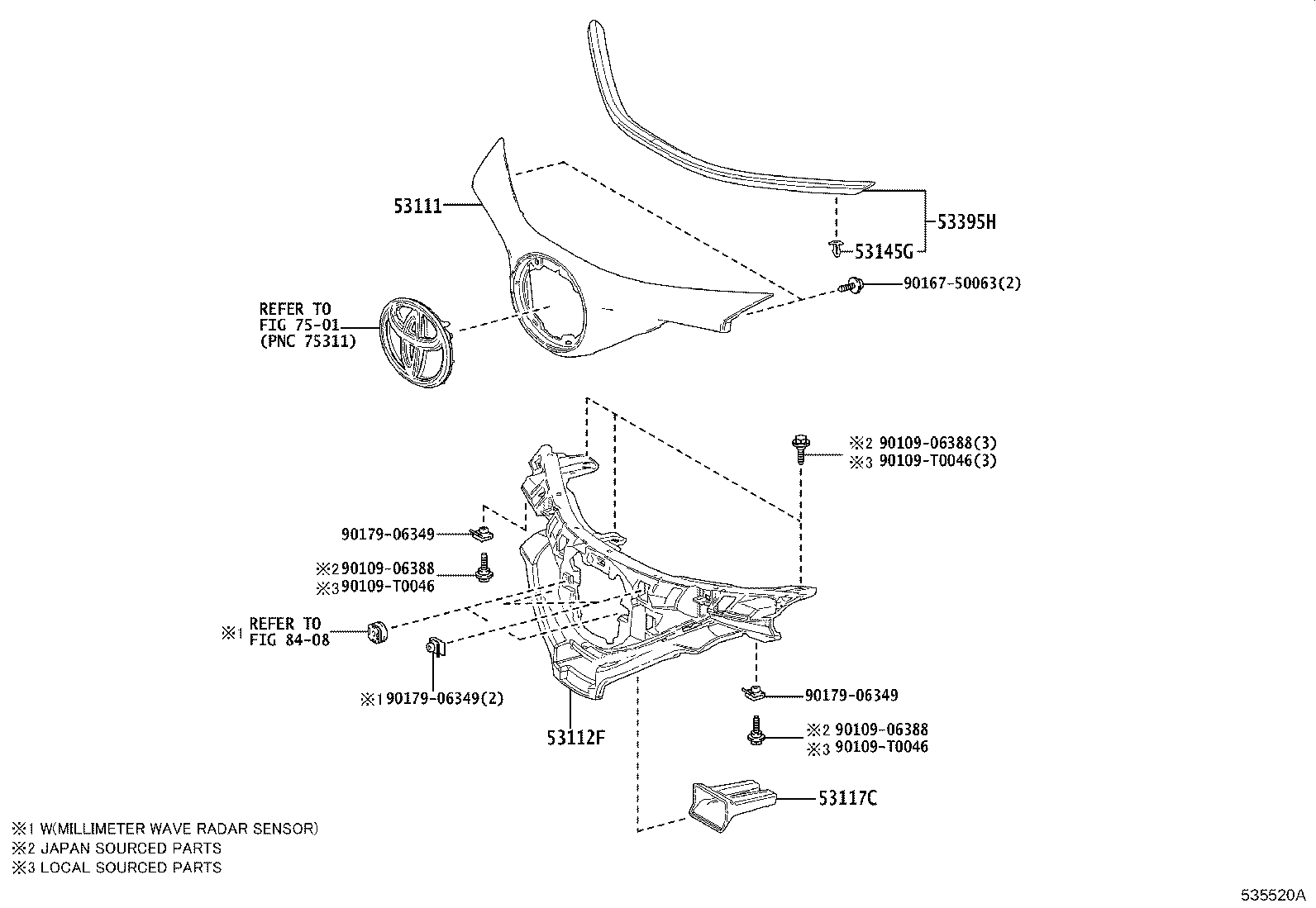 53395-F4020 SEAL, HOOD TO RADIATOR GRILLE product image