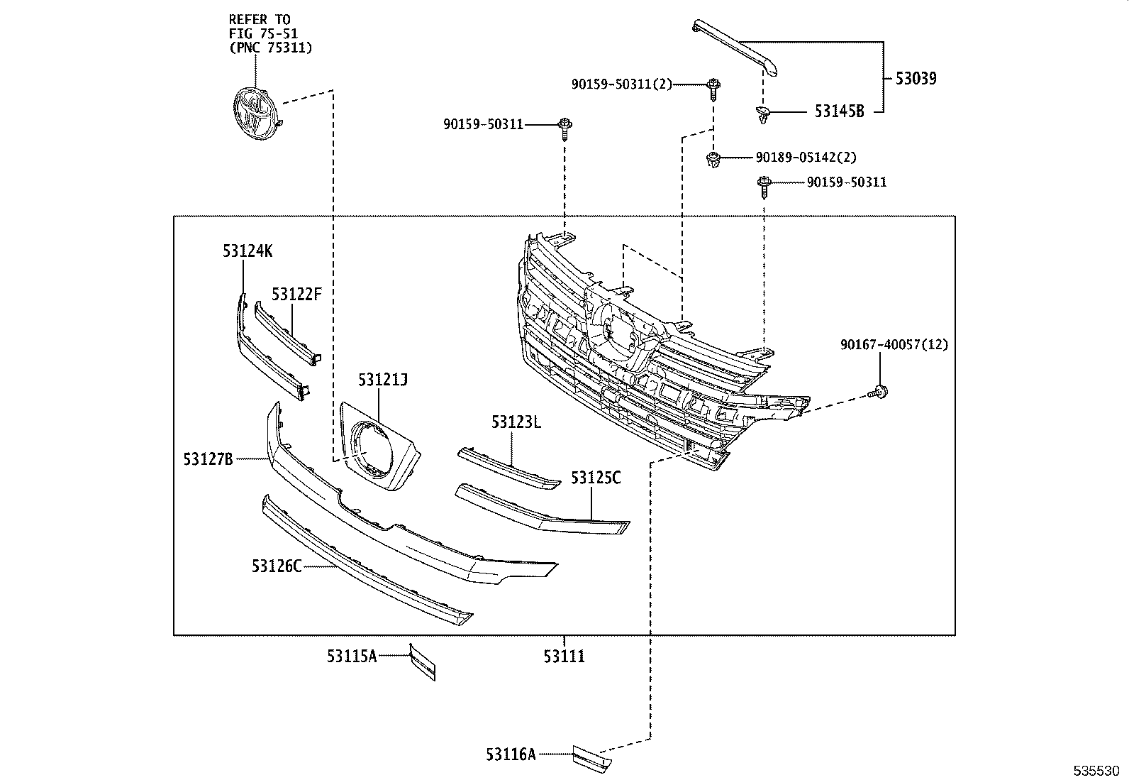 53101-V2020 GRILLE, RADIATOR product image