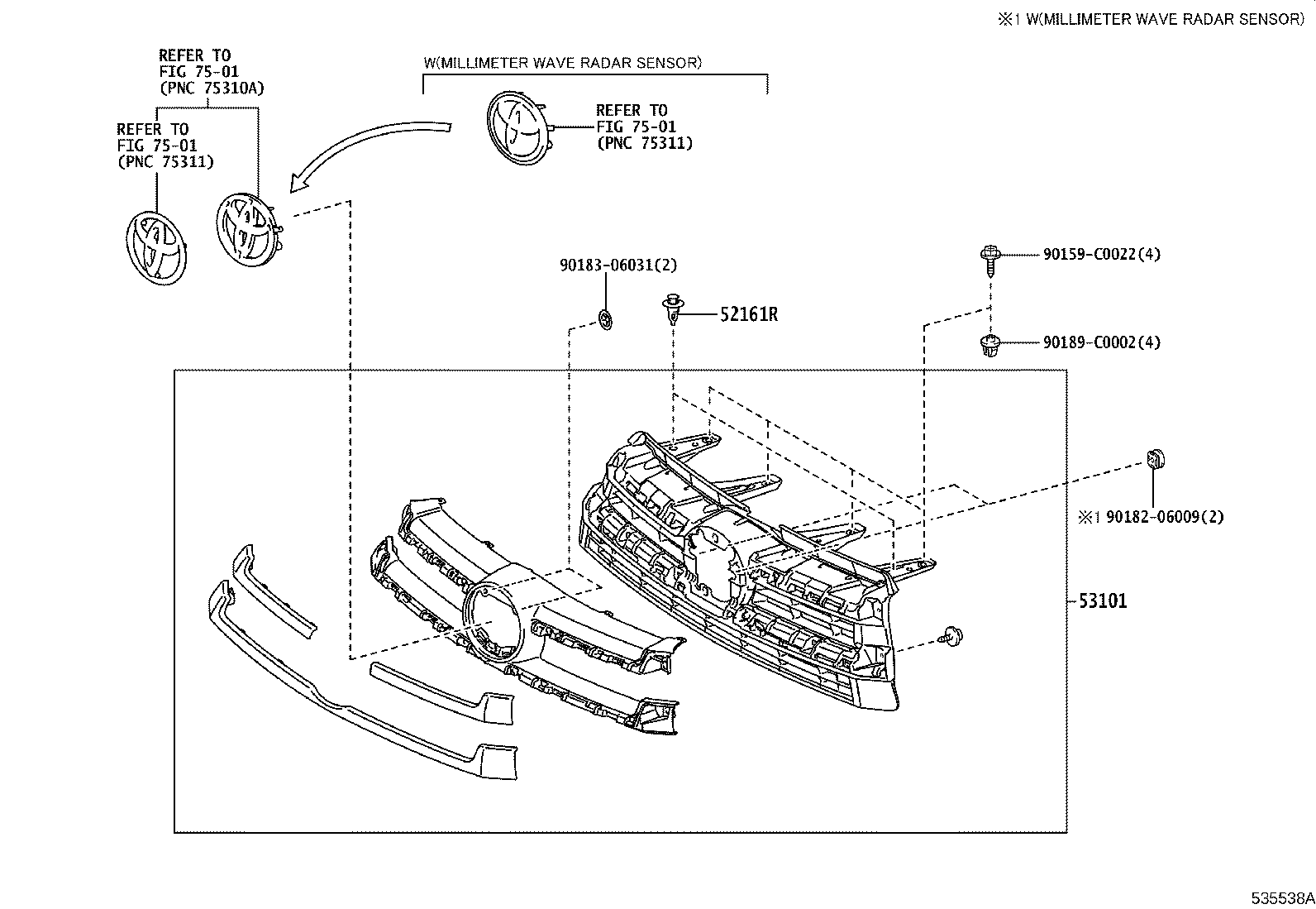 53124-YY010 MOULDING, RADIATOR GRILLE SIDE, RH product image