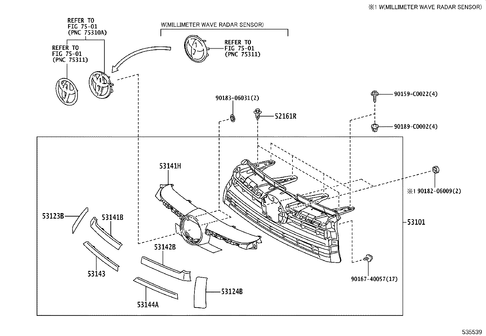 53124-YY010 MOULDING, RADIATOR GRILLE SIDE, RH product image