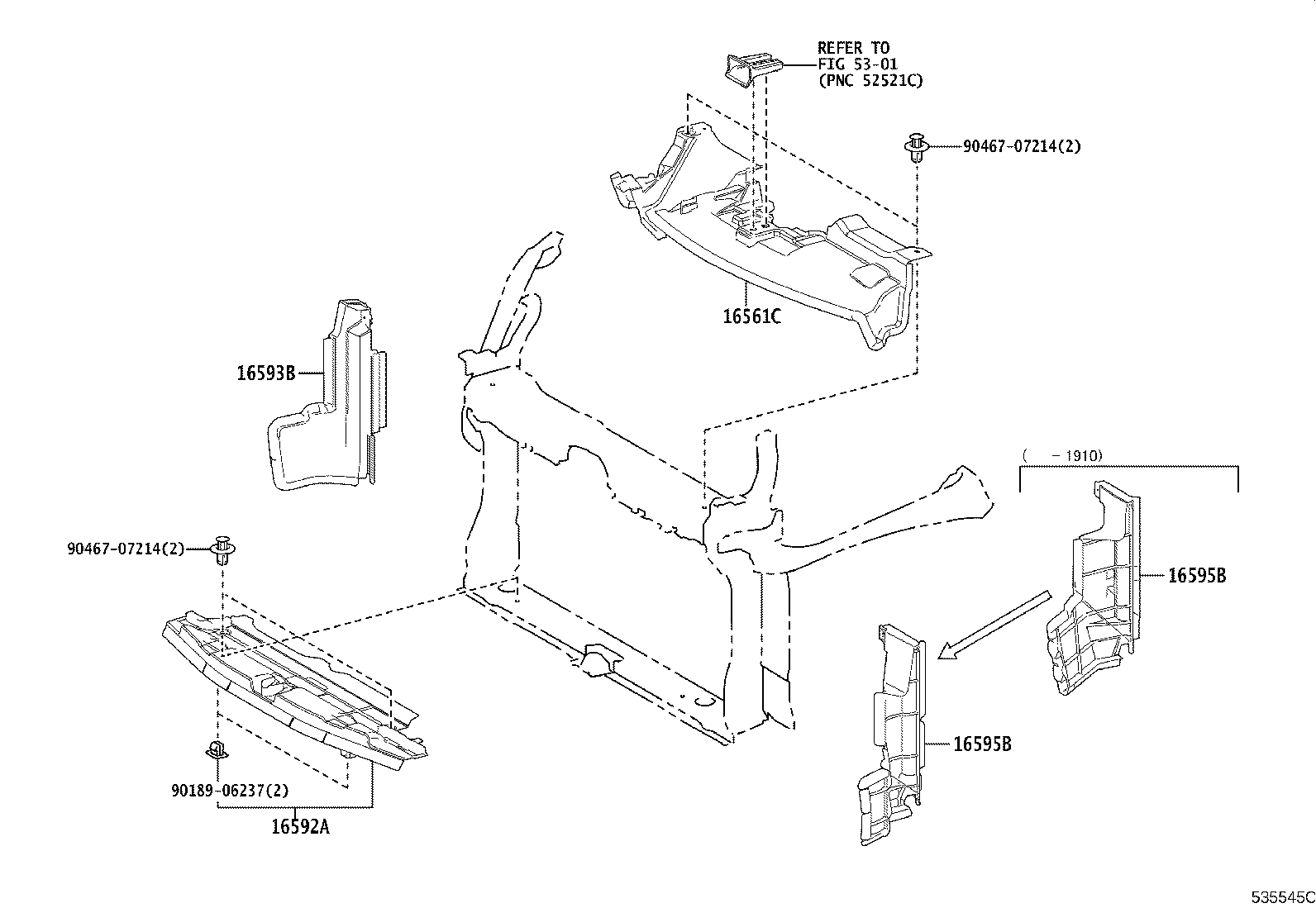 Toyota 16592-37060 GUIDE, RADIATOR AIR, NO.3