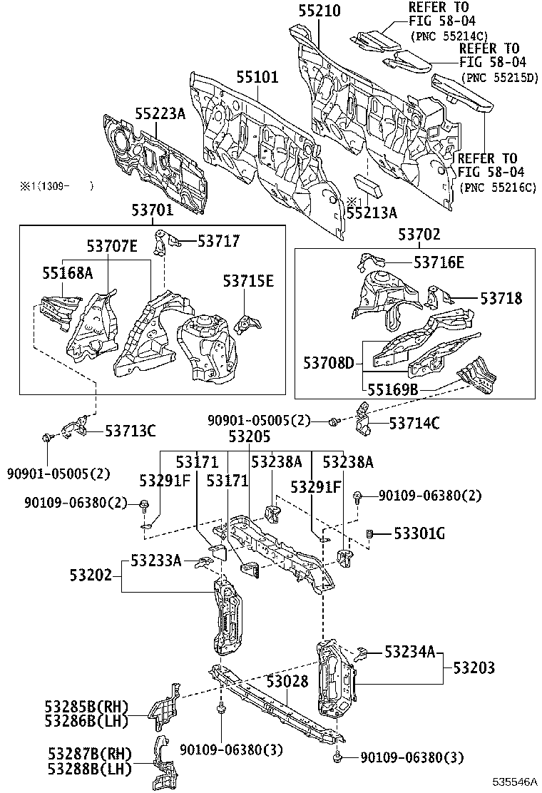 53287-52140 EXTENSION, RADIATOR SUPPORT, RH product image