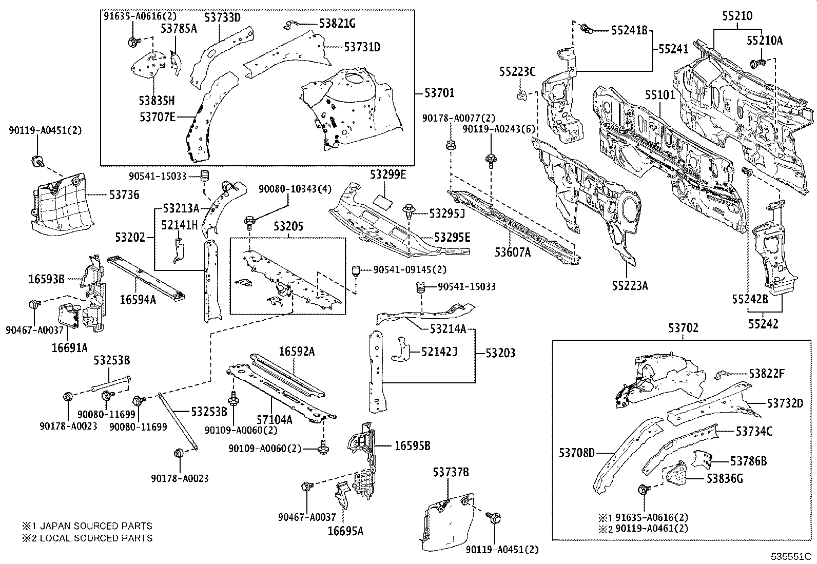 Toyota 16593-F0120 GUIDE, RADIATOR AIR, NO.1 RH