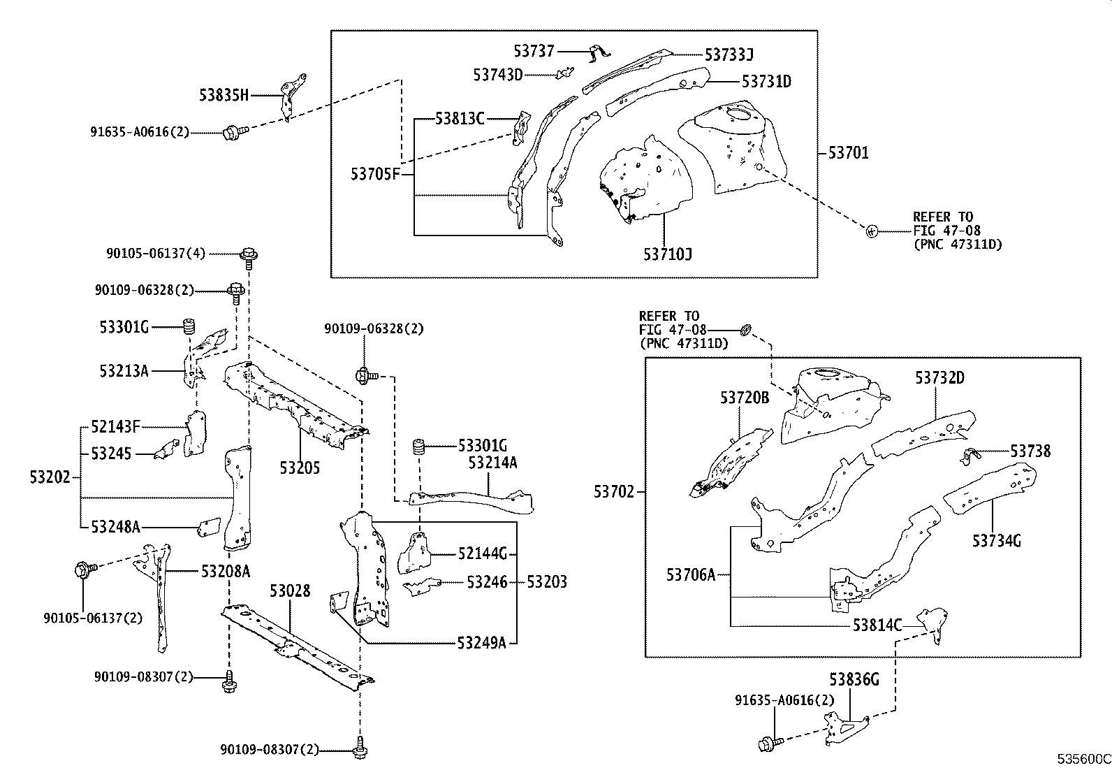 16595-37150 GUIDE, RADIATOR AIR, NO.1 LH product image