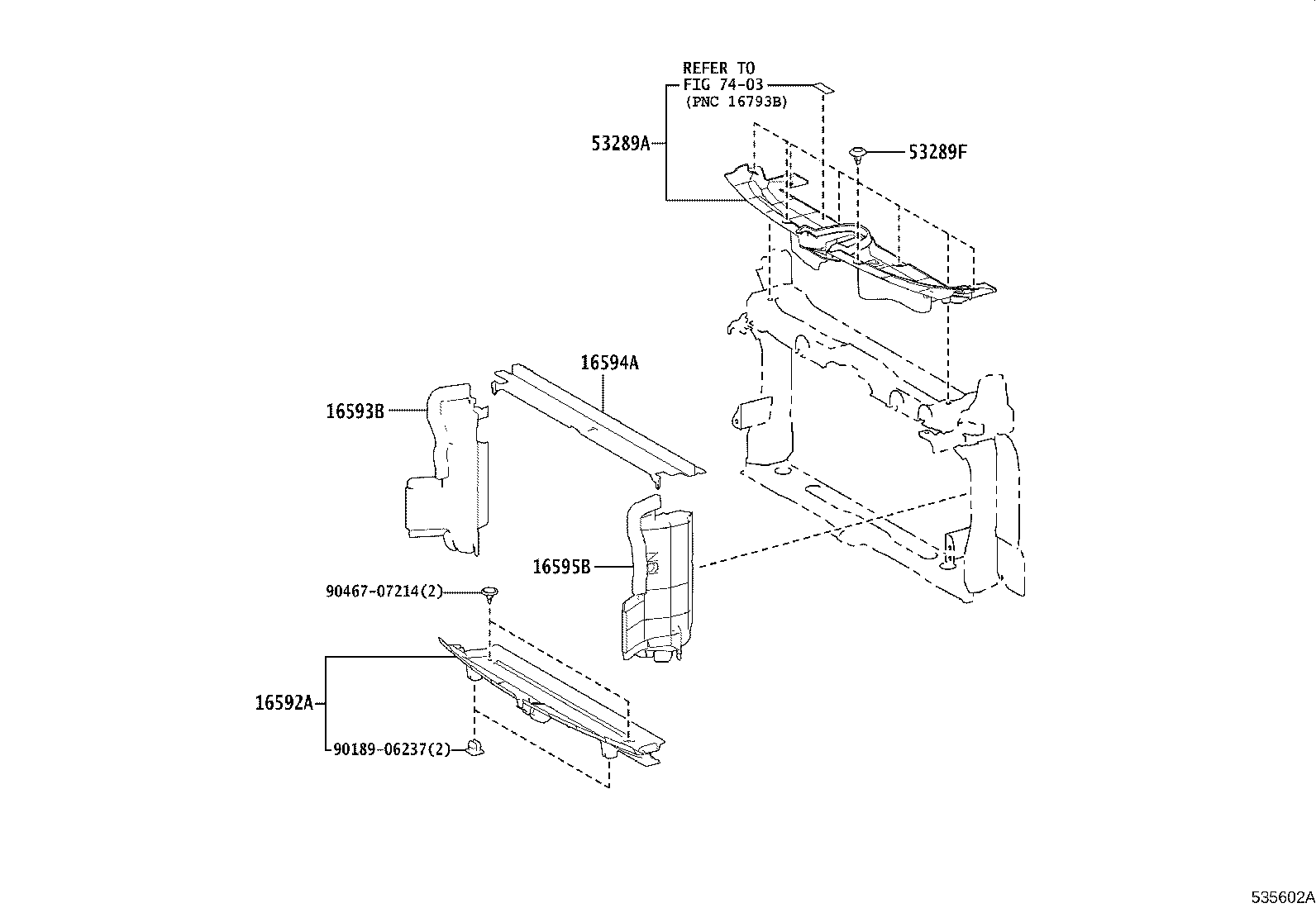 16595-37150 GUIDE, RADIATOR AIR, NO.1 LH product image