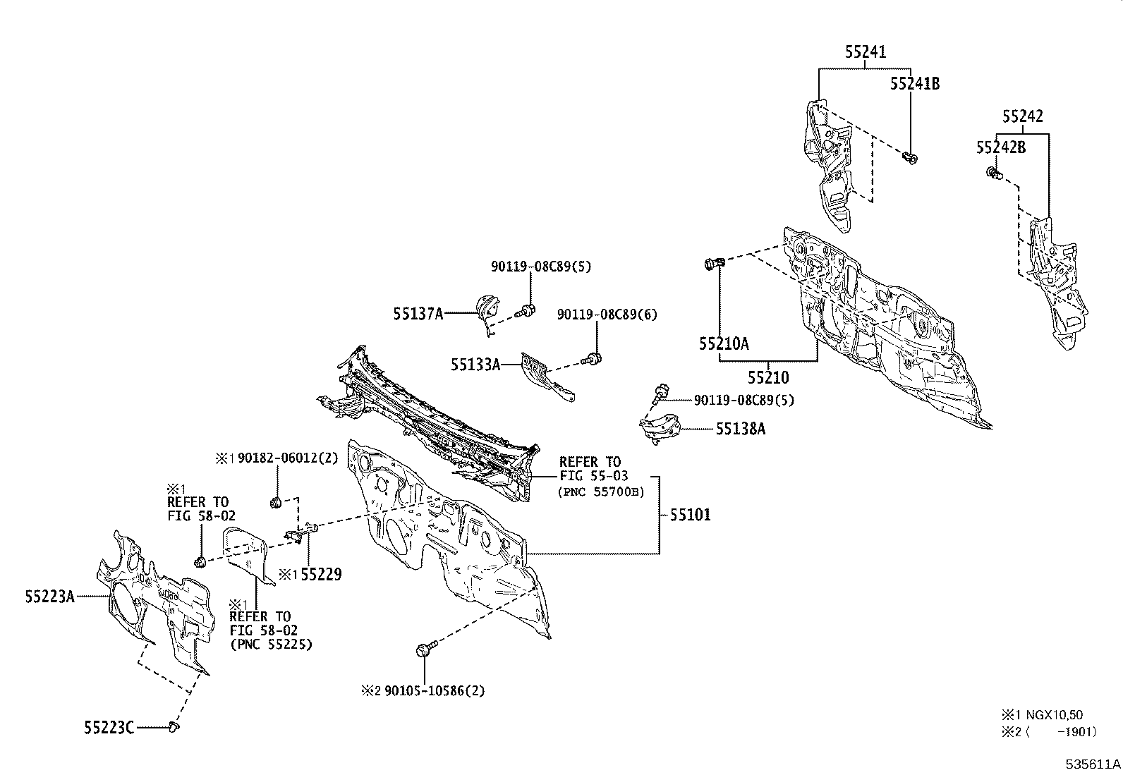 53701-10390 APRON SUB-ASSY, FRONT FENDER, RH product image