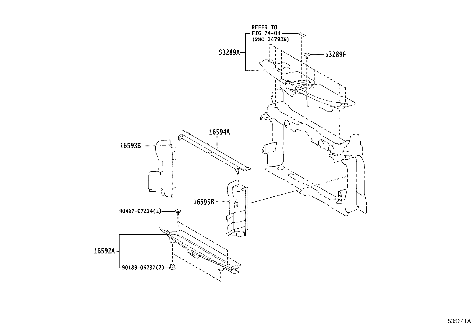 16595-37150 GUIDE, RADIATOR AIR, NO.1 LH product image