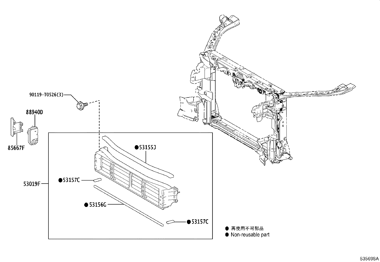 16595-F0080 GUIDE, RADIATOR AIR, NO.1 LH product image