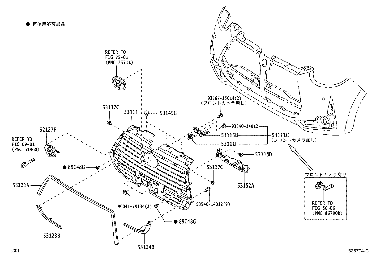 53111-B1060 GRILLE, RADIATOR product image