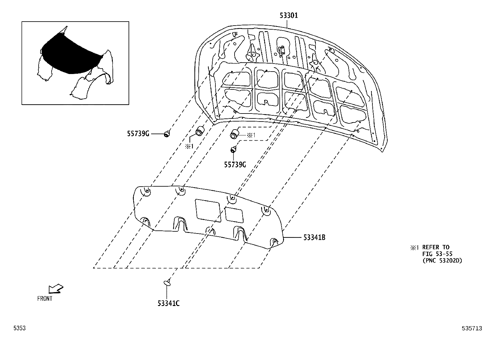 53812-BZ450 FENDER SUB-ASSY, FRONT LH product image