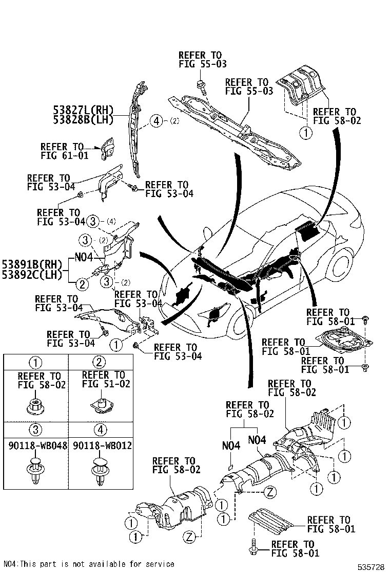 53827-WB001 PROTECTOR, FRONT FENDER SIDE PANEL, RH product image